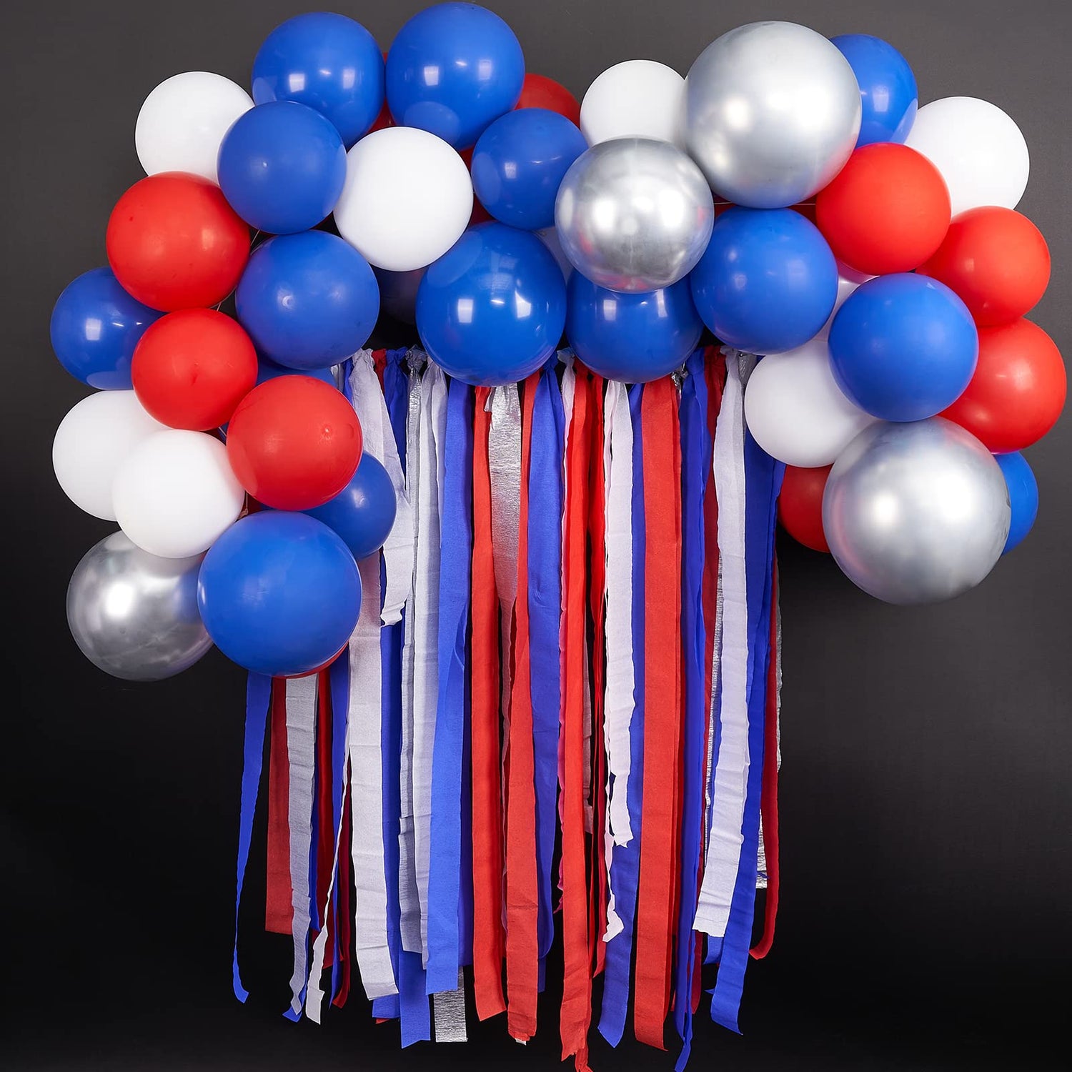 Red & Blue & White Crepe Paper 6pcs