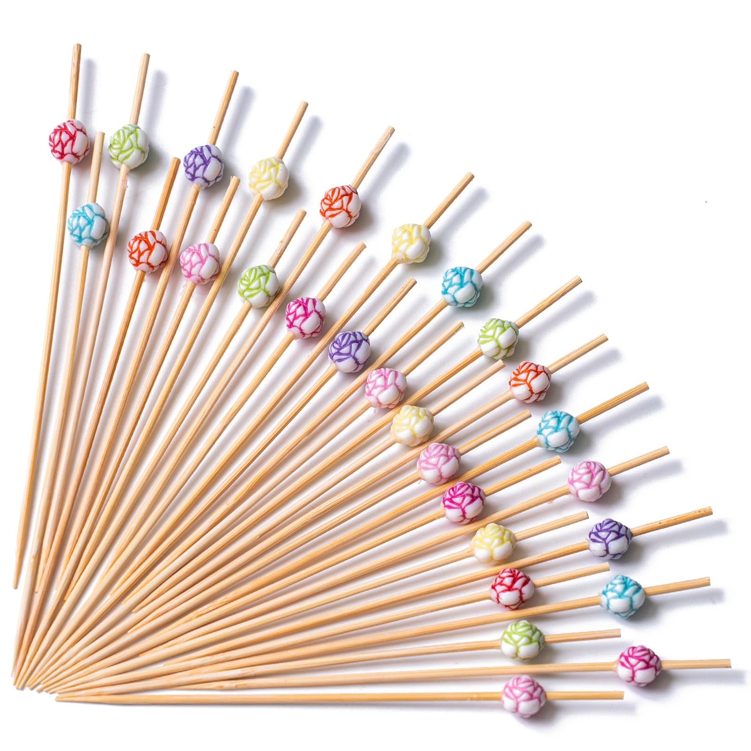 Multicolored Cocktail Picks (Bamboo) 100pcs