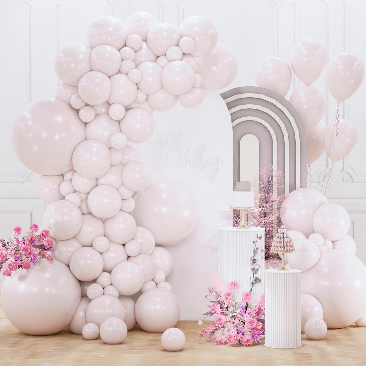 White-F60 Balloons Arch Kit Garland 152pcs (5/10/12/18 inch)