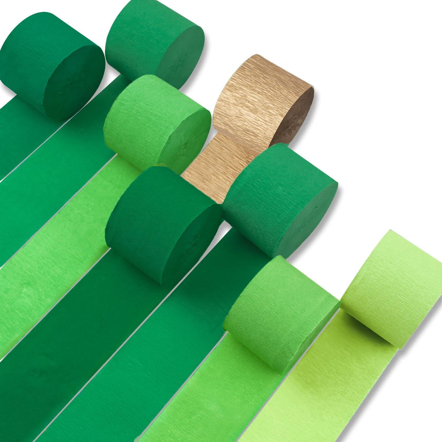 Dark Green Ombre Crepe Paper 8pcs
