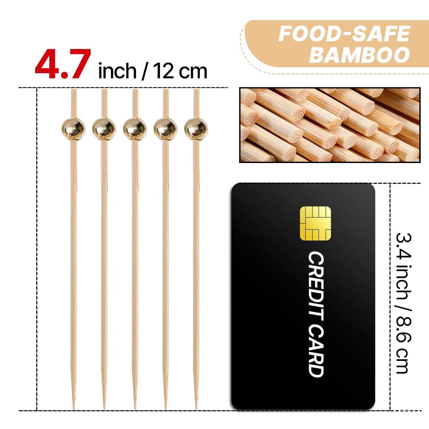 Cocktail Picks (Bamboo) 100pcs