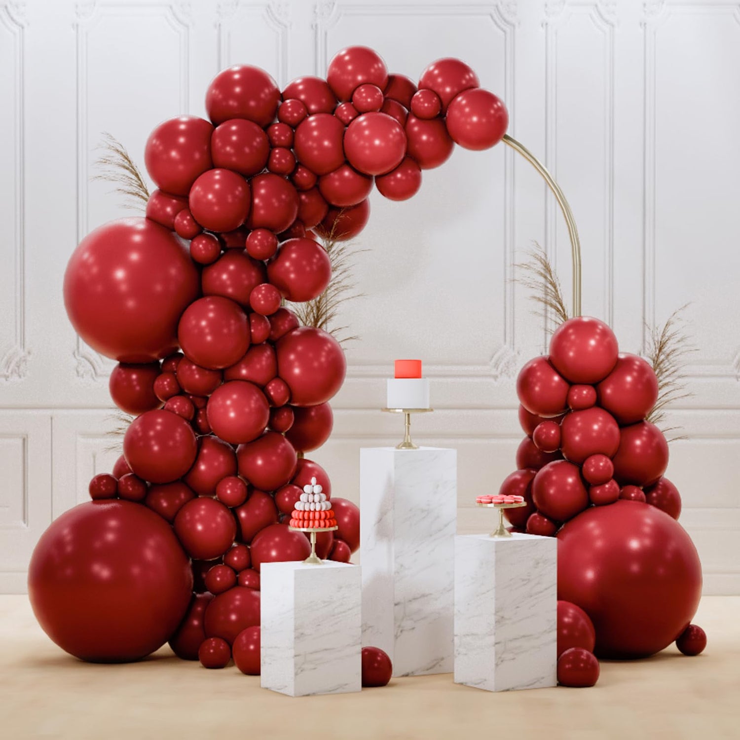 Burgundy-Y62 Balloons Arch Kit Garland 128pcs (5/10/12/18 inch)