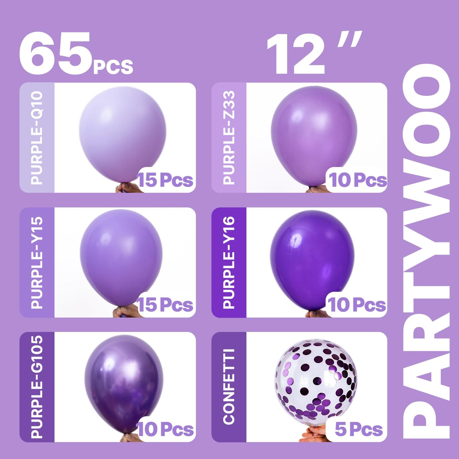 Purple Ombre Balloons 65pcs
