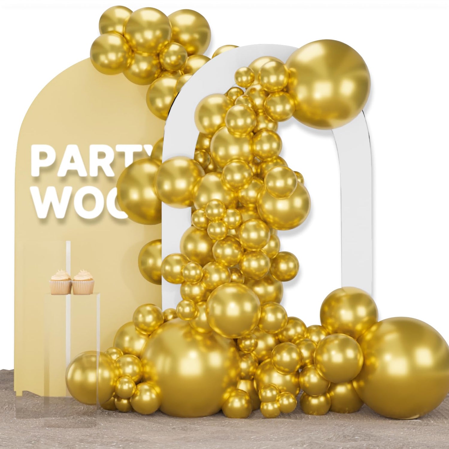 Gold-G101 Metallic Balloons Arch Kit Garland 123pcs (5/10/12/18 inch)
