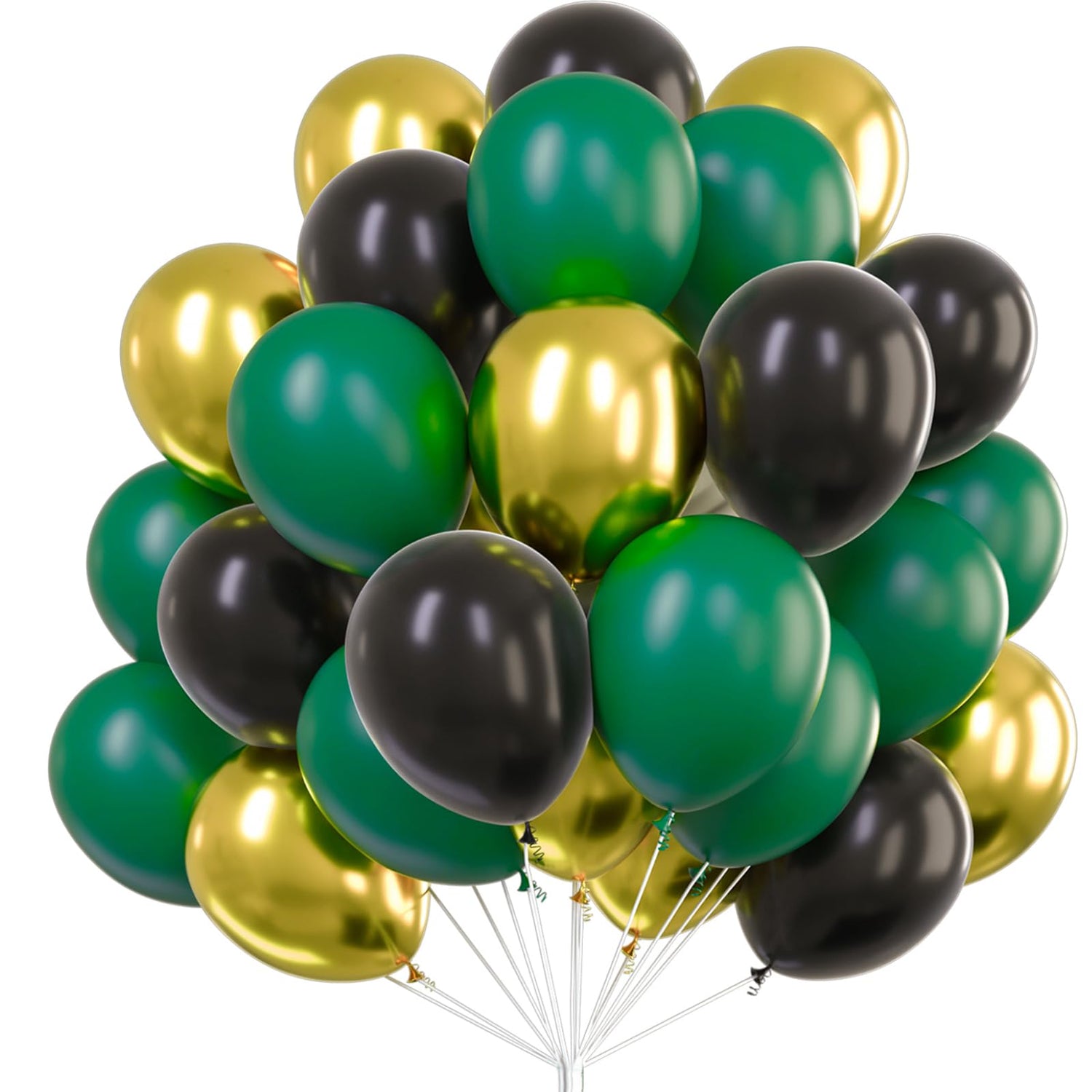 Green & Black Balloons 66pcs