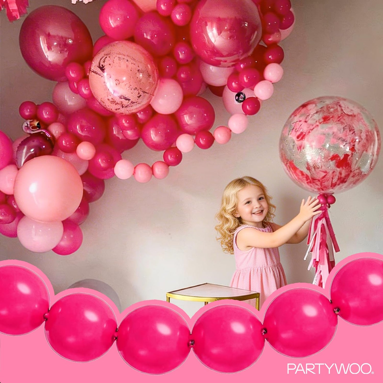 Pink-Y12 Linking Balloons 100pcs (12 inch)