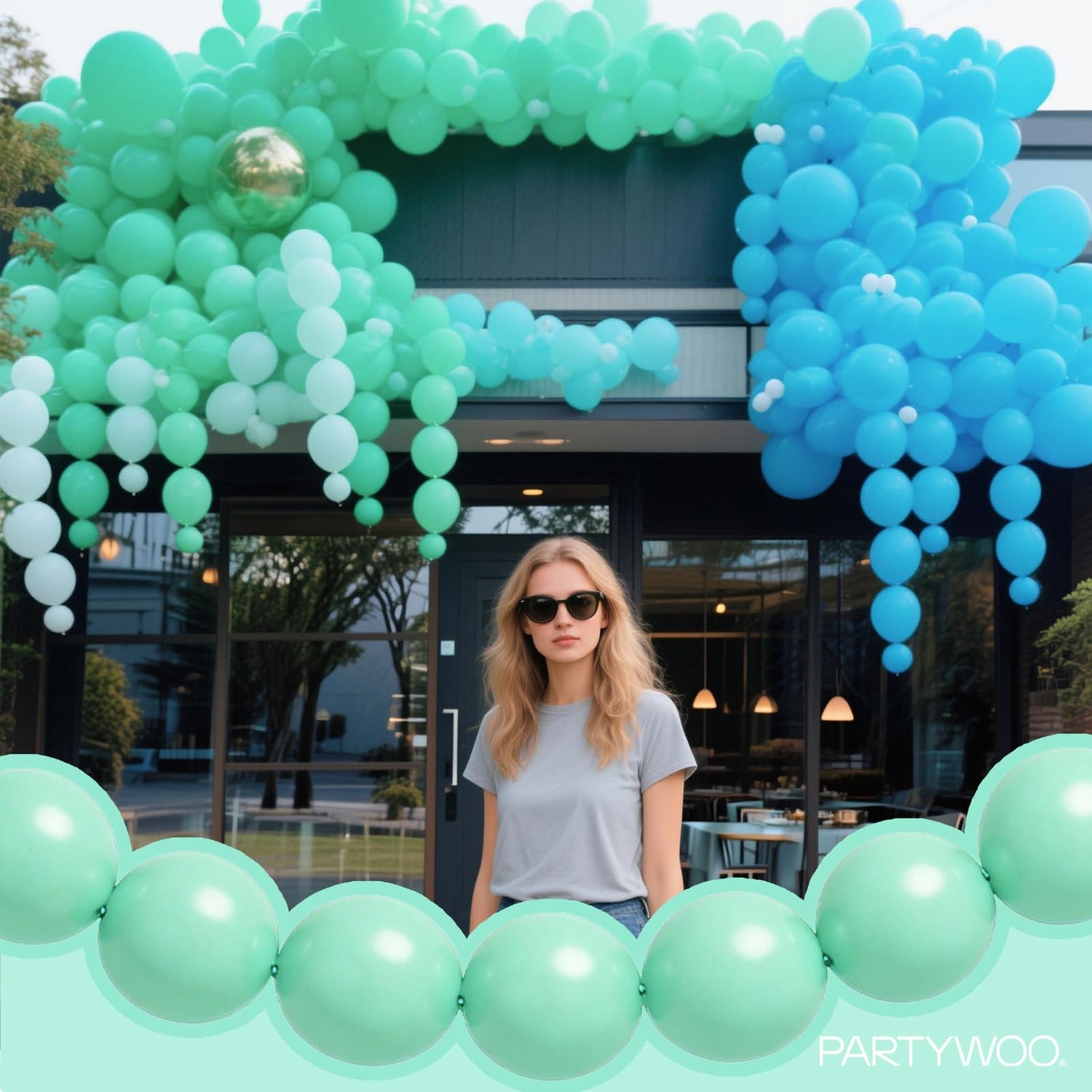 Blue-Q03 Linking Balloons 100pcs (6 inch)