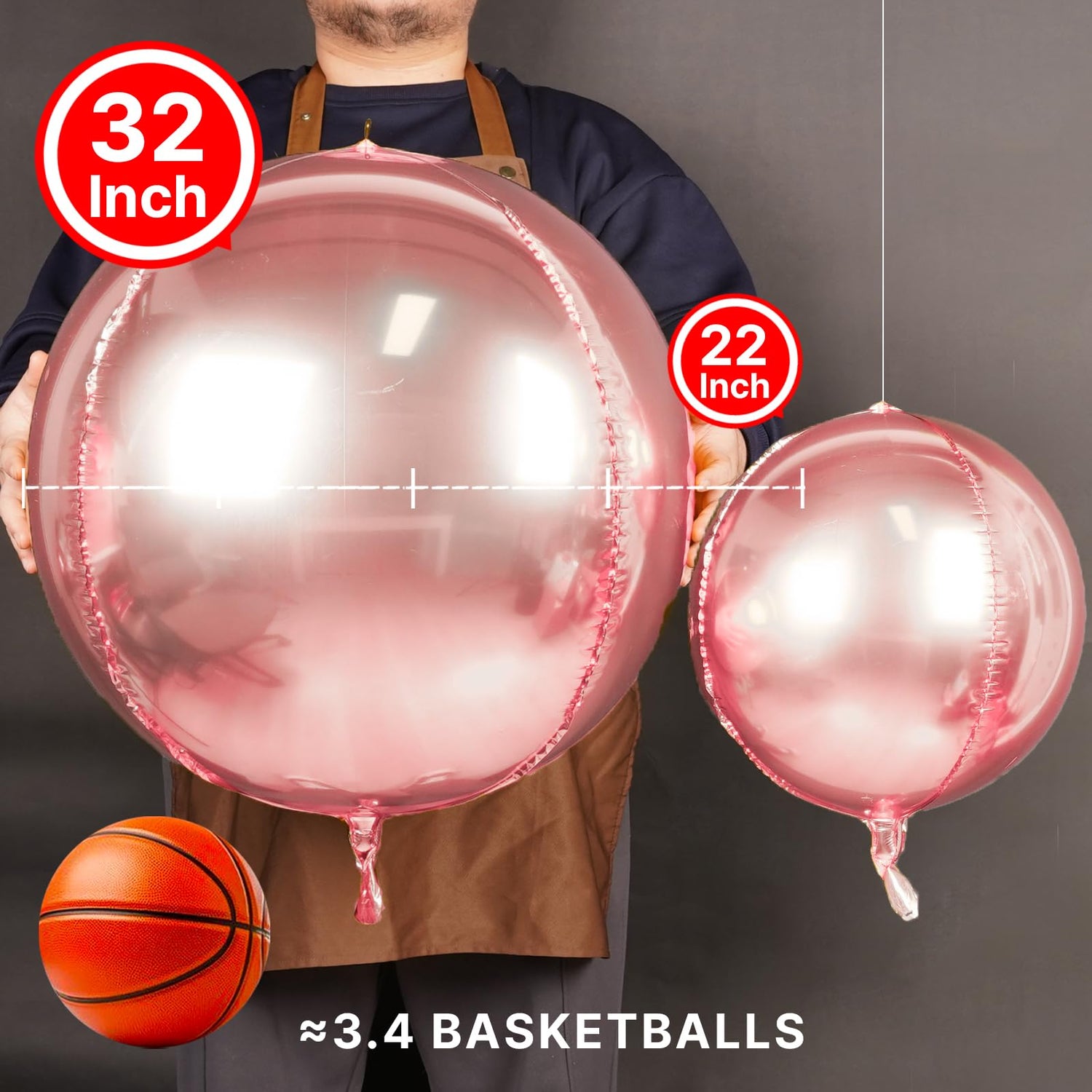 Rose Gold-LG03 Foil Balloons 6pcs (32 inch)