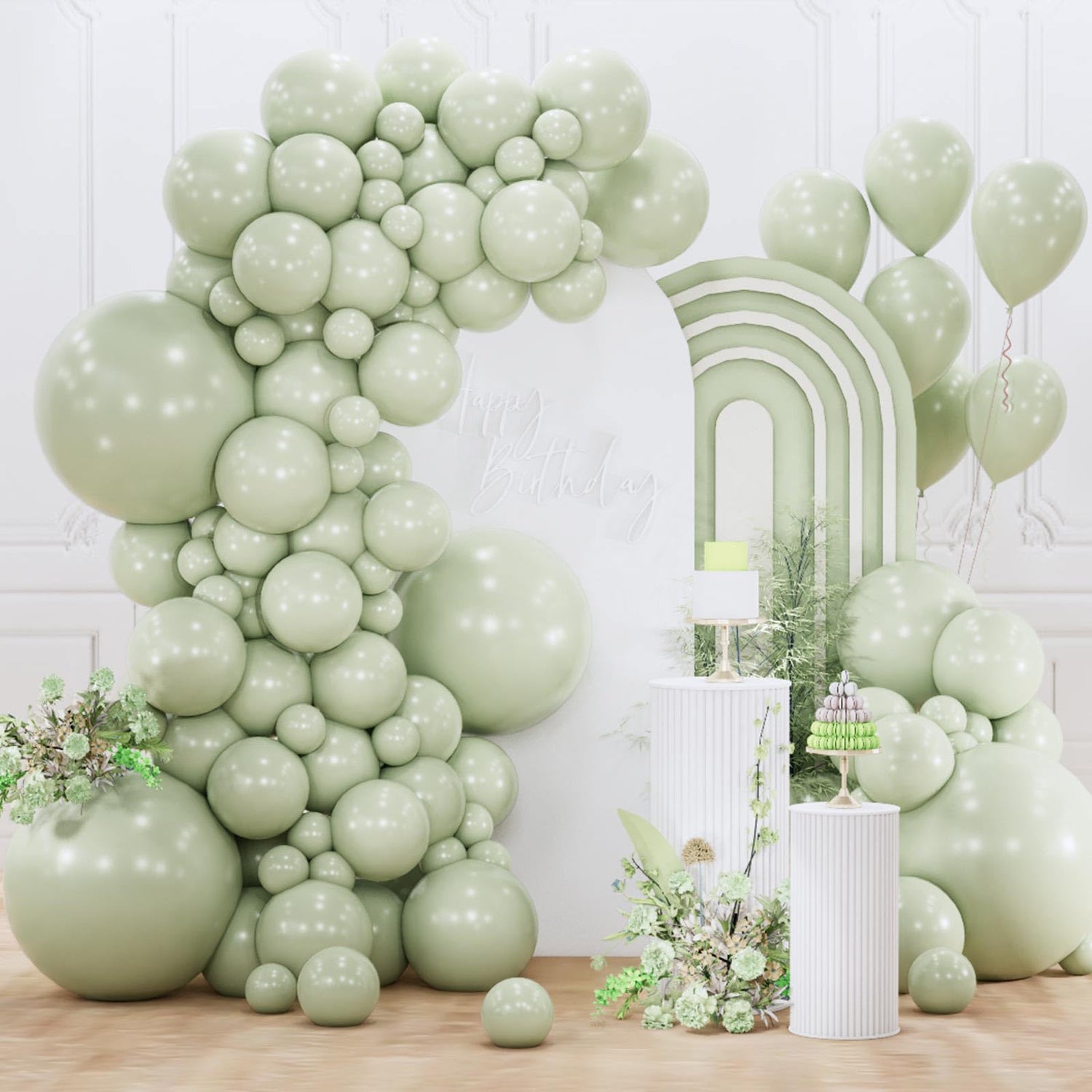Green-F32 Balloons Arch Kit Garland 155pcs (5/10/12/18 inch)
