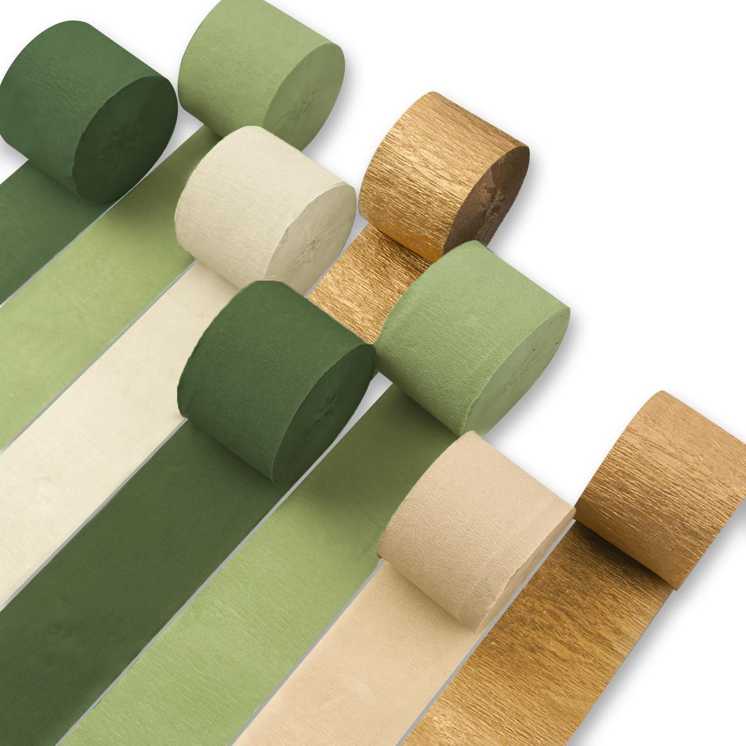 Vintage Green Ombre Crepe Paper 8pcs
