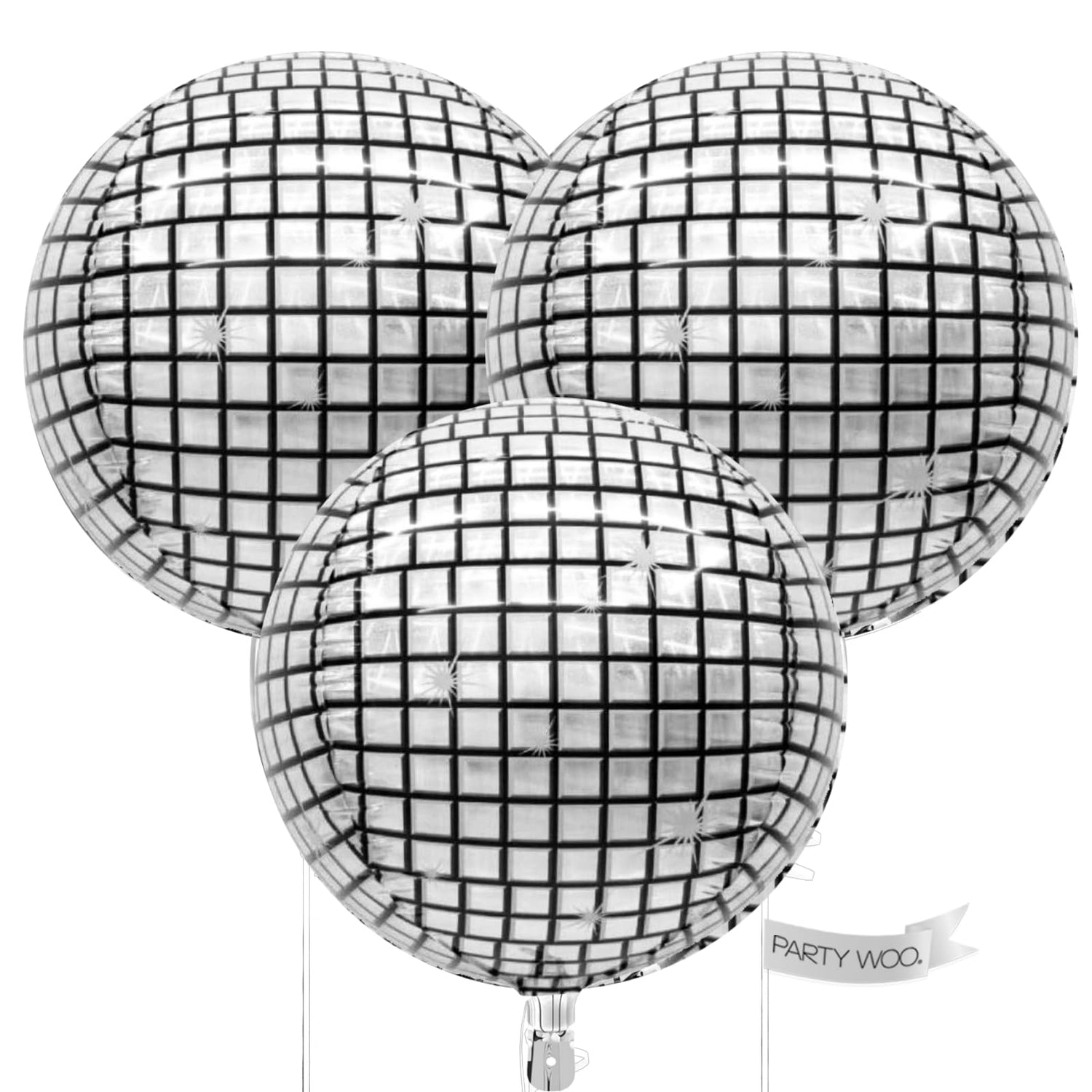 Disco Silver-DS01 Foil Balloons 3pcs (50 inch)