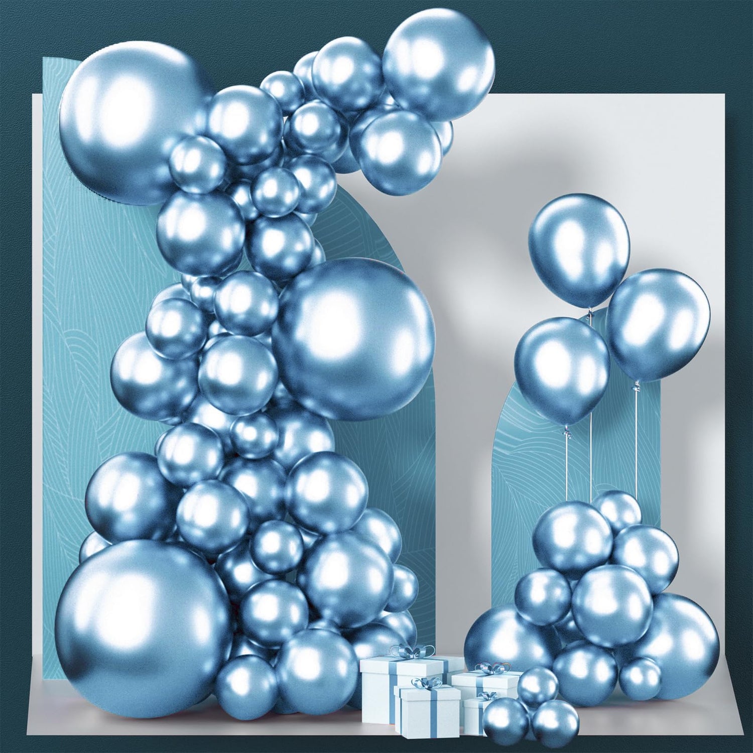 Blue-G119 Metallic Balloons Arch Kit Garland 100pcs (5/10/12/18 inch)