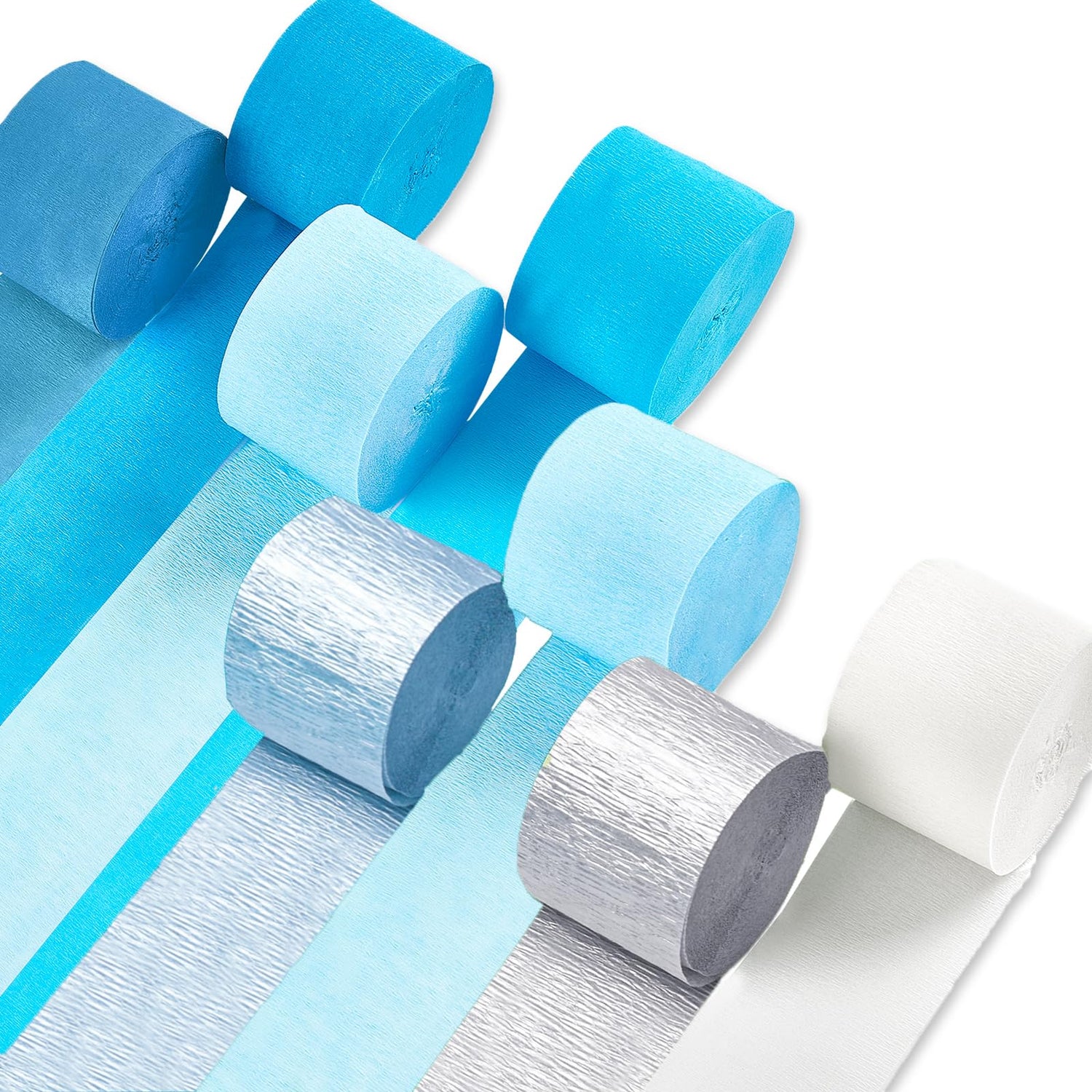 Blue Ombre Crepe Paper 8pcs