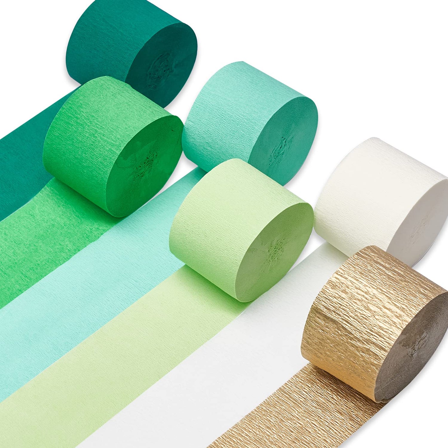 Green Ombre Crepe Paper 6pcs