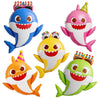 PartyWoo Baby Shark Family Foil Balloons 5pcs 36 34 32 Inch Baby Shark Family Mylar Helium Birthday Balloons for Boys and Girls Children Under the Sea Ocean Theme Kids Birthday Party Decorations
