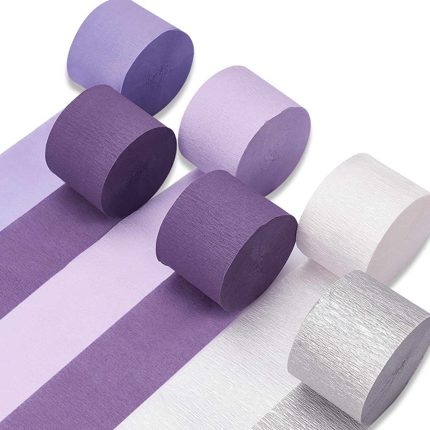 Purple Ombre Crepe Paper 6pcs