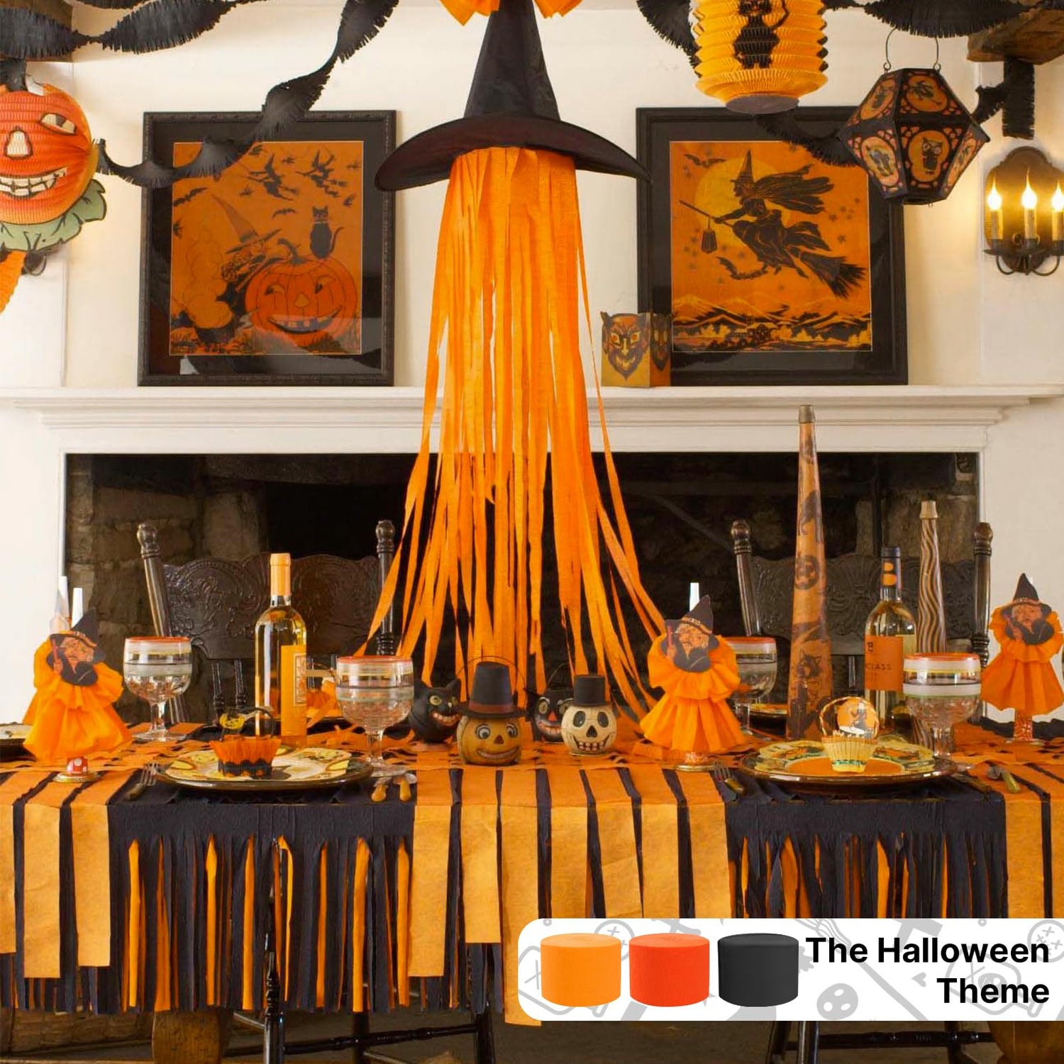Orange & Brown Crepe Paper 6pcs