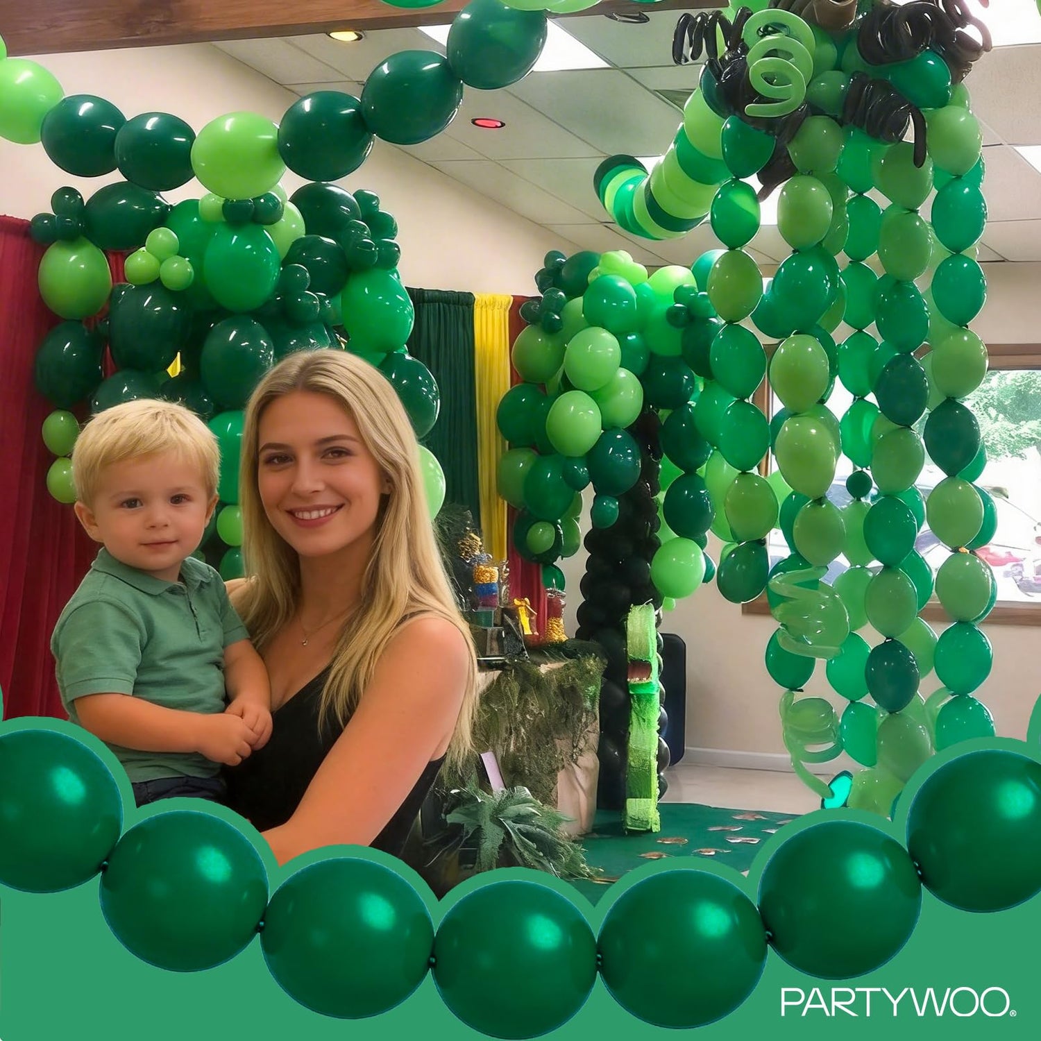 Green-Y56 Linking Balloons 100pcs (6 inch)