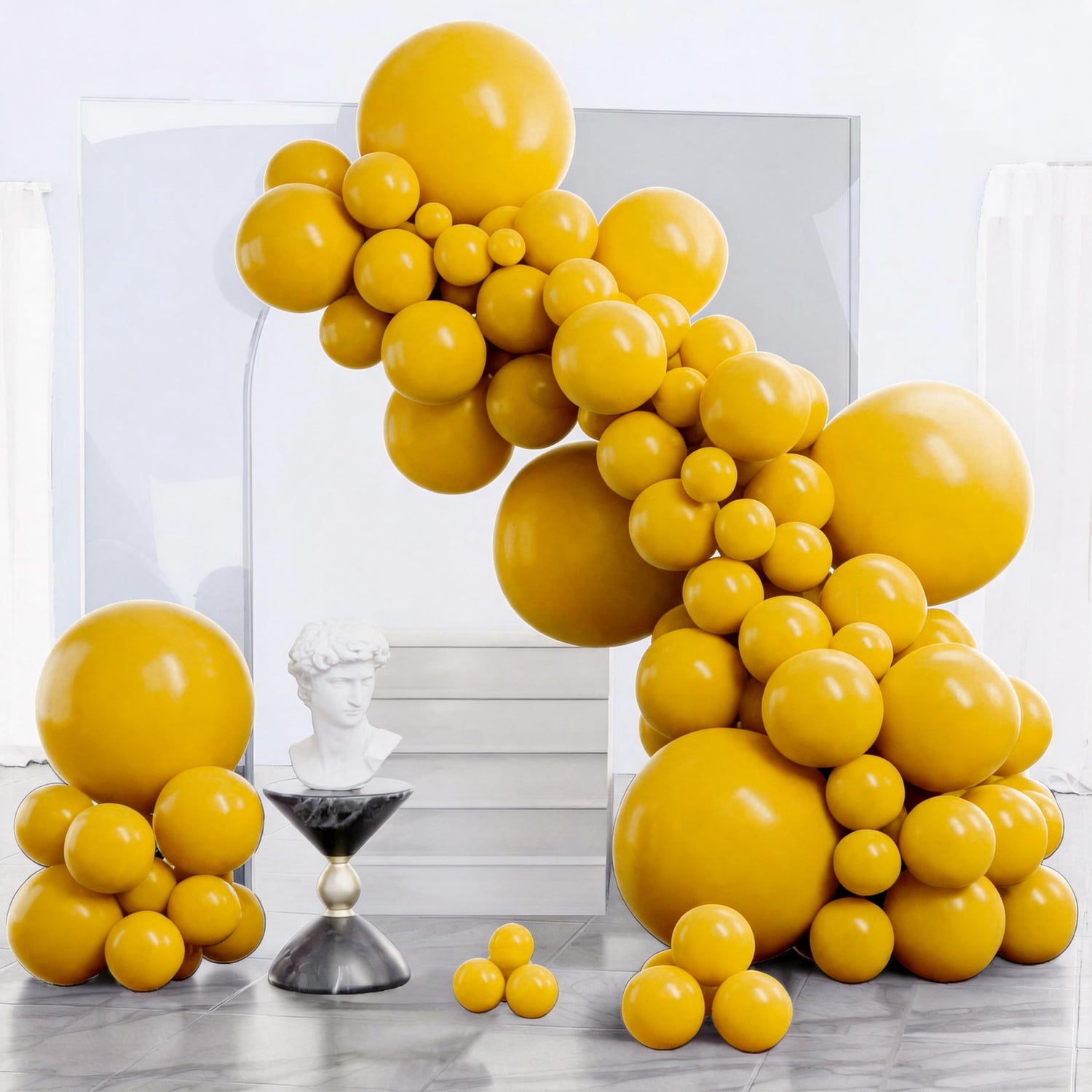 Mustard Yellow-F57 Balloons Arch Kit Garland 140pcs (5/10/12/18 inch)
