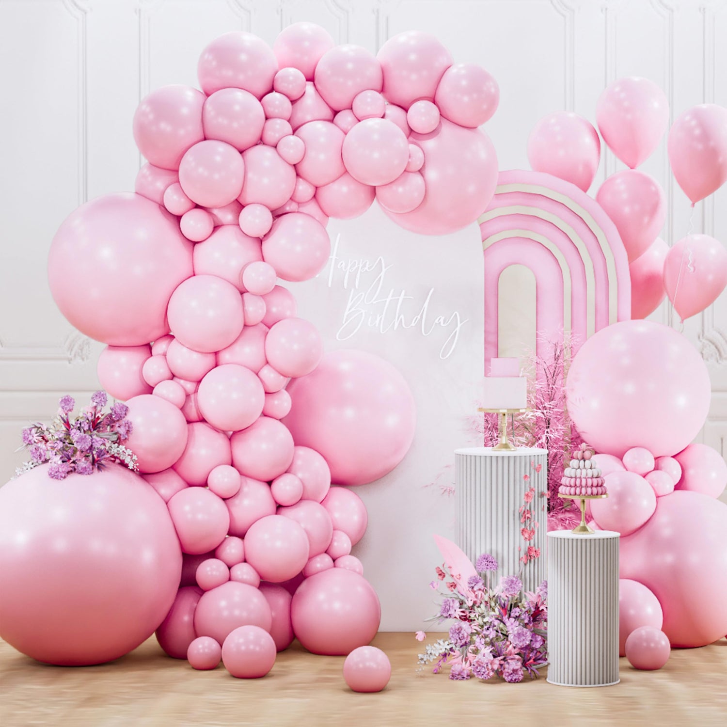 Pink-Y48 Balloons Arch Kit Garland 127pcs (5/10/12/18/36 inch)