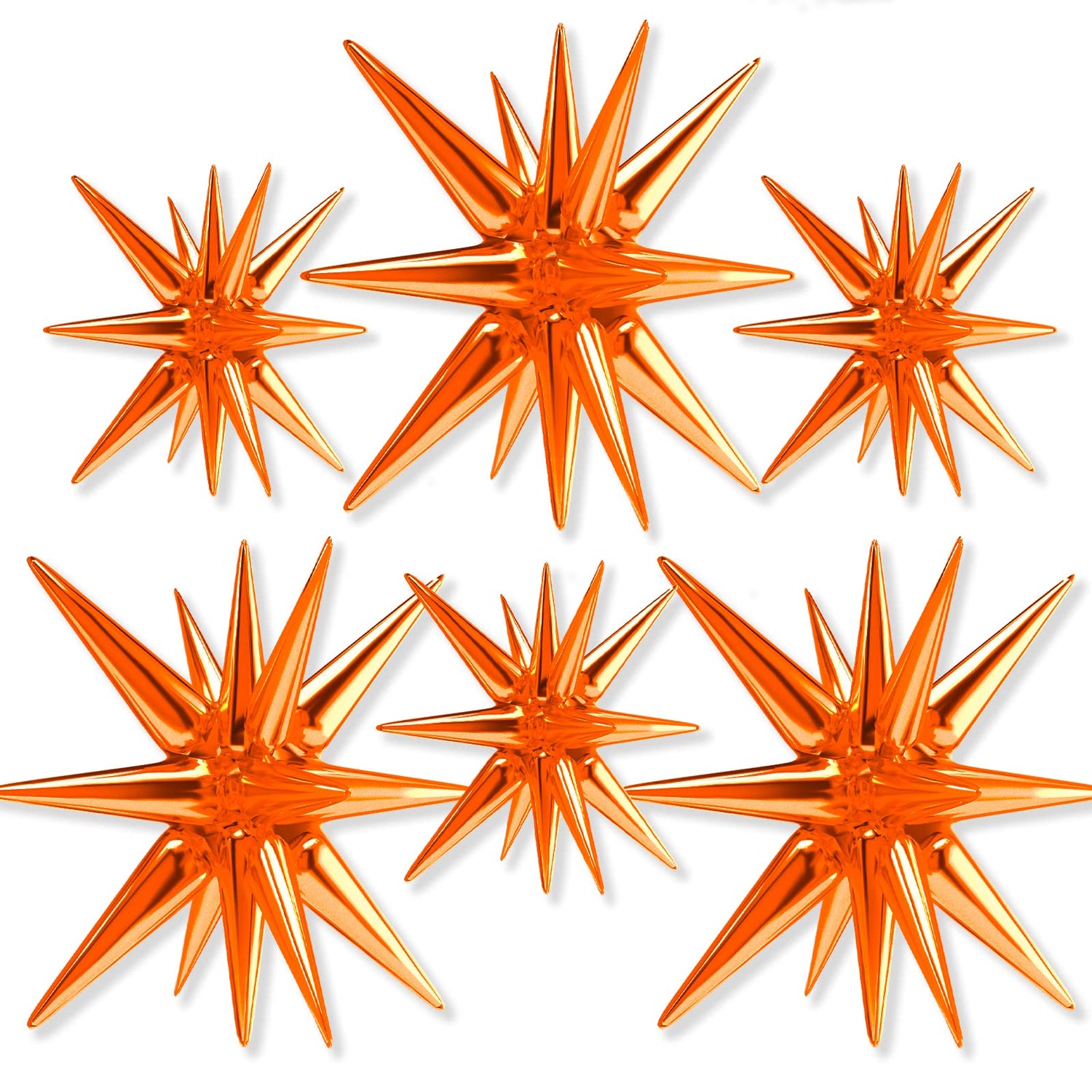 Orange-L12 Foil Balloons 6pcs (22/27 inch)