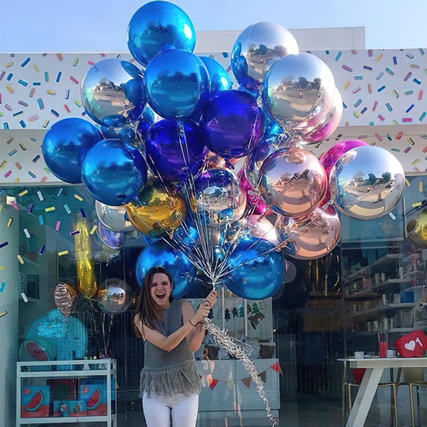 Blue-LG17 Foil Balloons 6pcs (22 inch)
