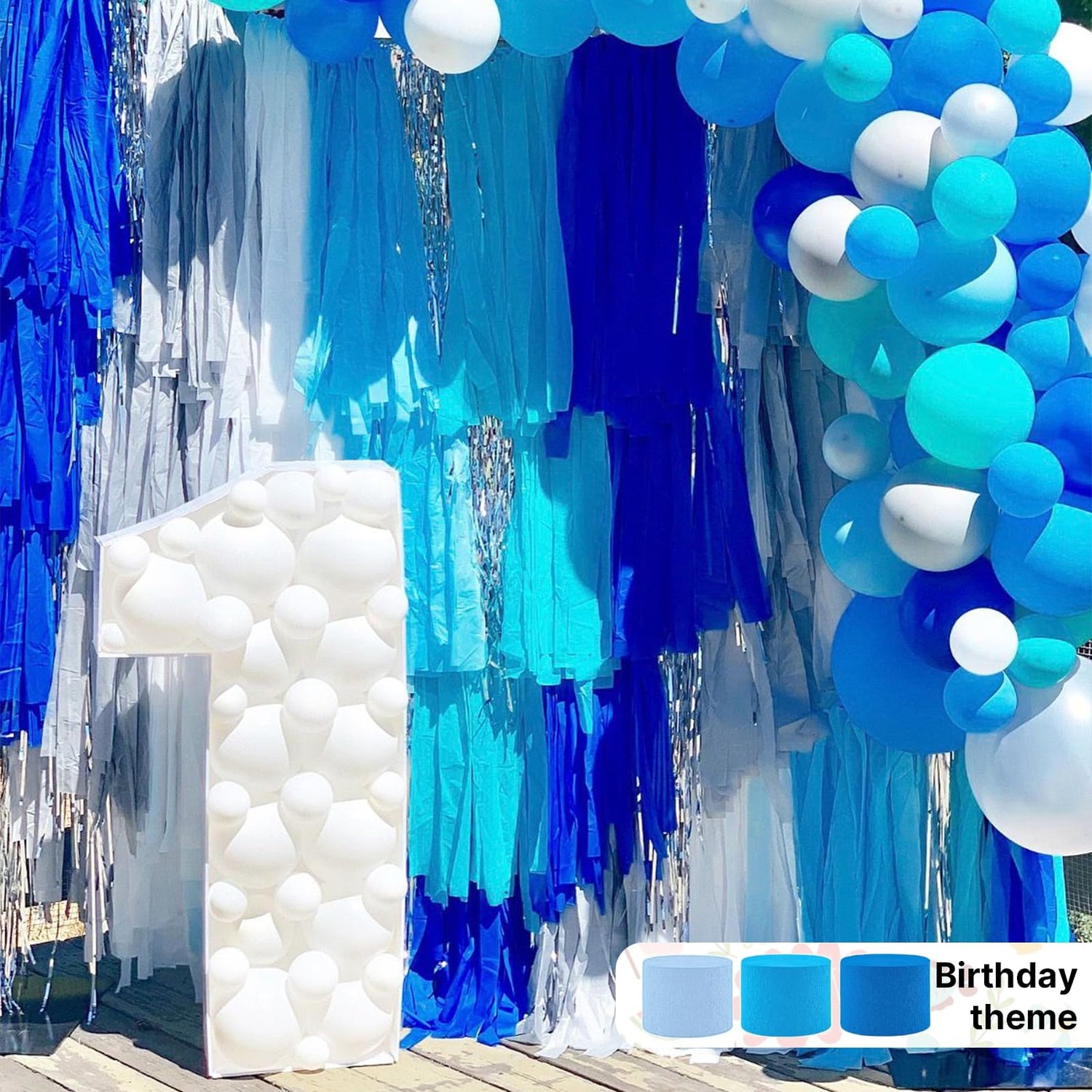 Light Blue Crepe Paper 4pcs