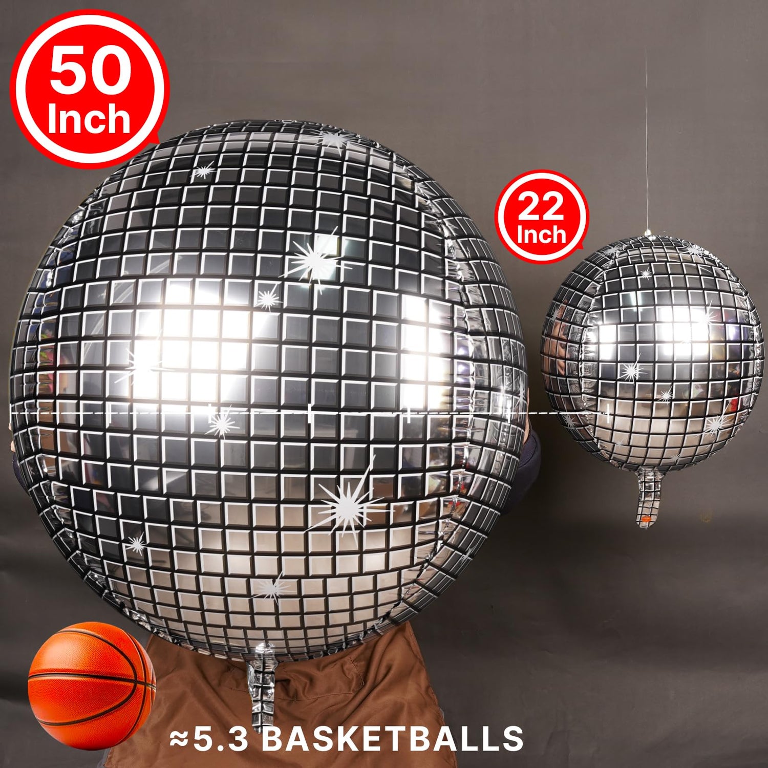 Disco Silver-DS01 Foil Balloons 3pcs (50 inch)
