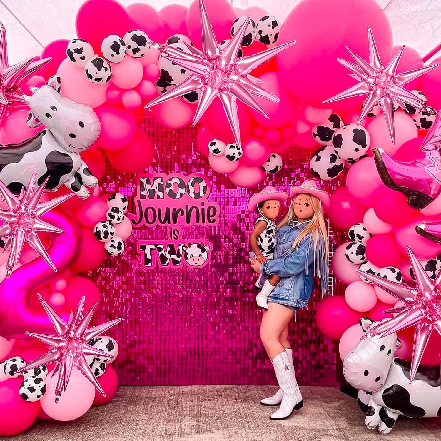 Pink-LG06 Foil Balloons 6pcs (22/27 inch)