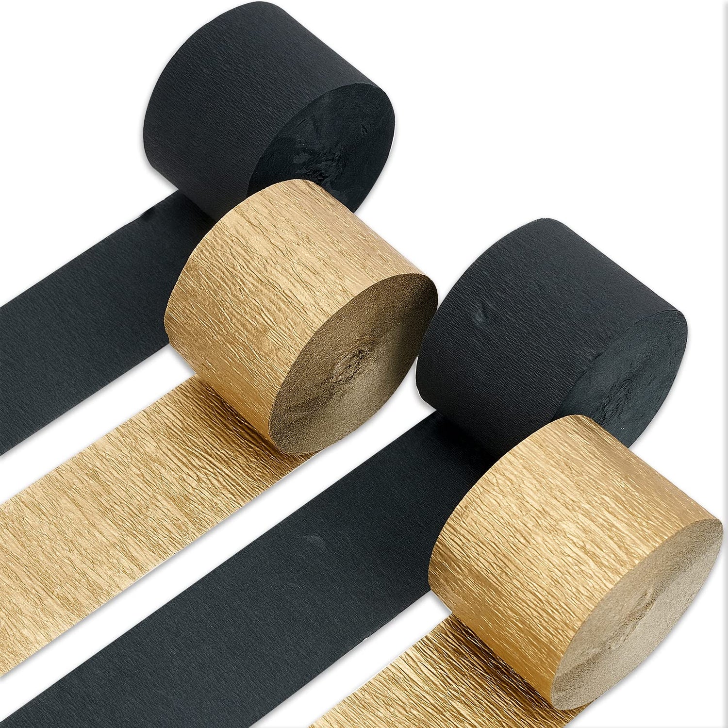 Black & Gold Crepe Paper 4pcs