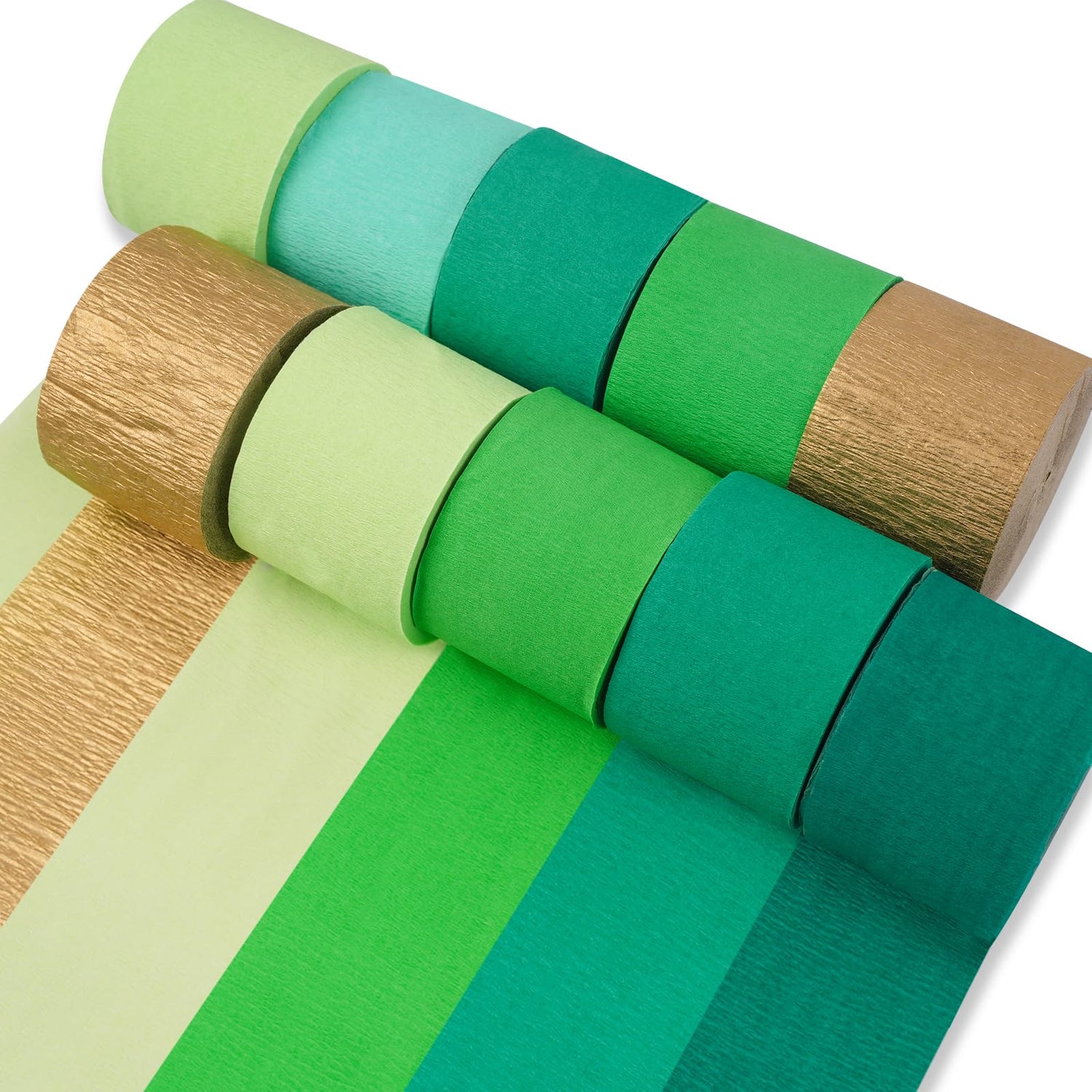 Green Ombre Crepe Paper 10pcs