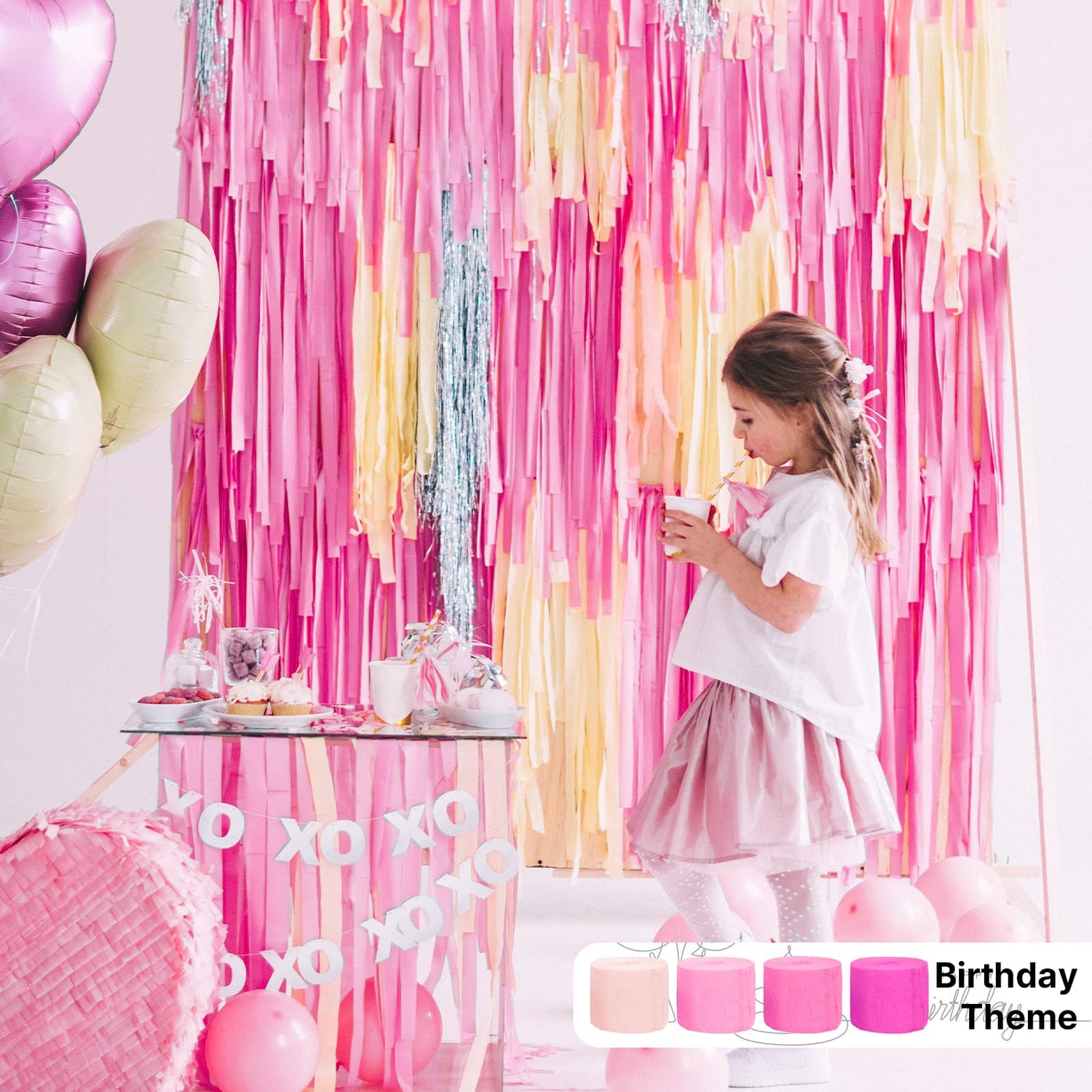 Pink Ombre Crepe Paper 8pcs