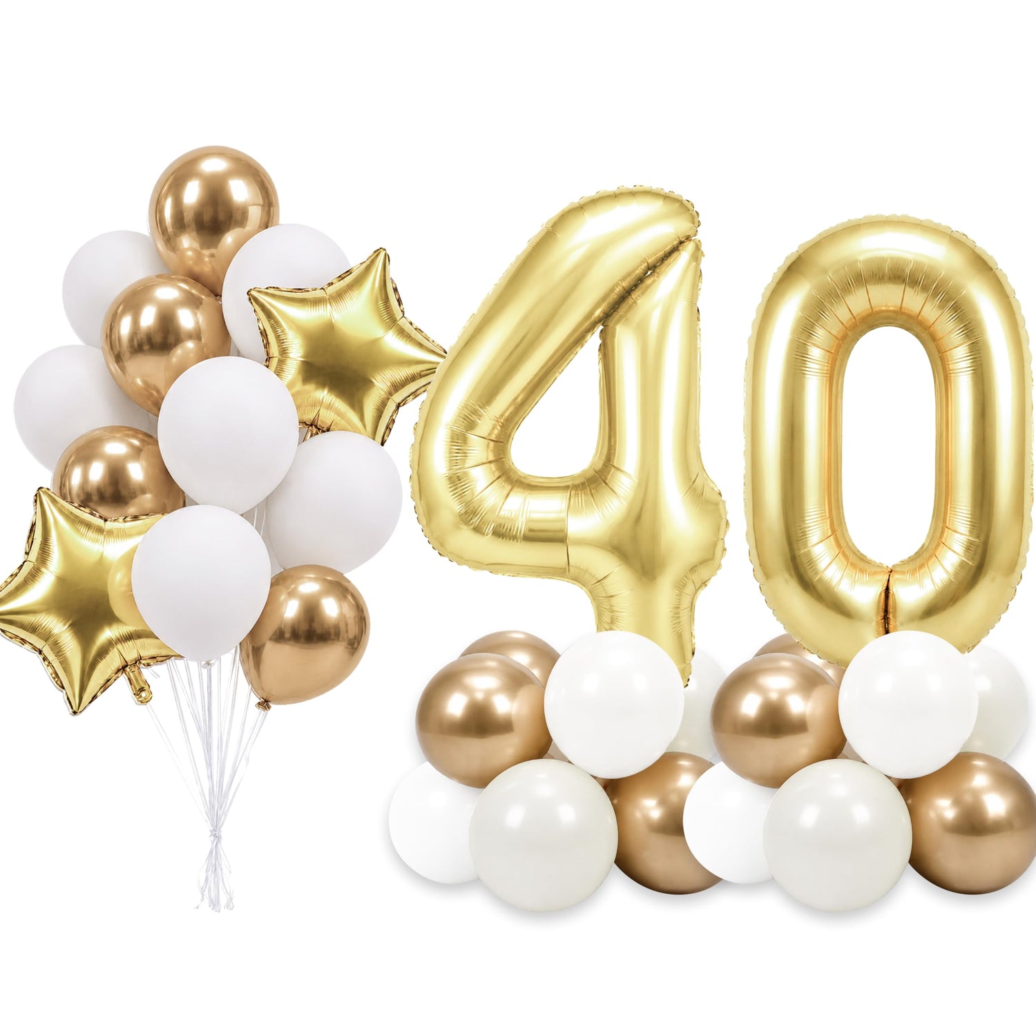 Light Gold Number 40 Balloon Set 33pcs (40 inch)