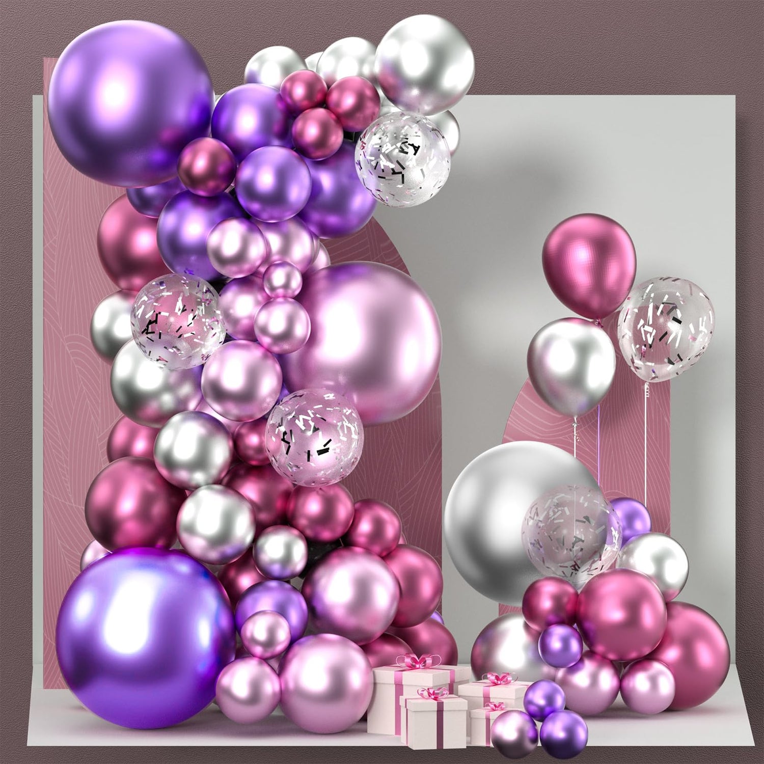 Purple Ombre Balloons Arch Kit Garland 130pcs (5/10/12/18 inch)
