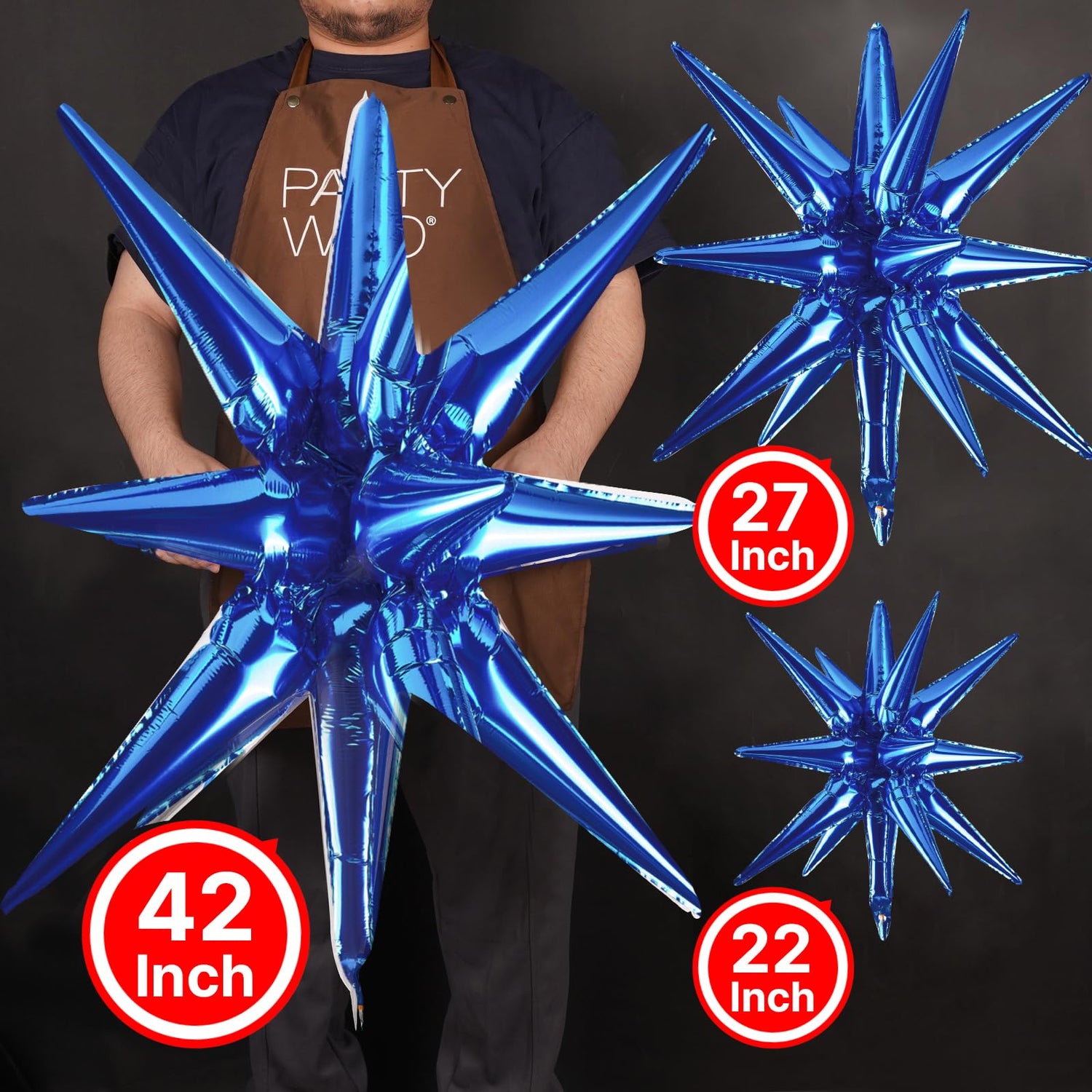 Blue-LG17 Foil Balloons 10pcs (22/27/42 inch)