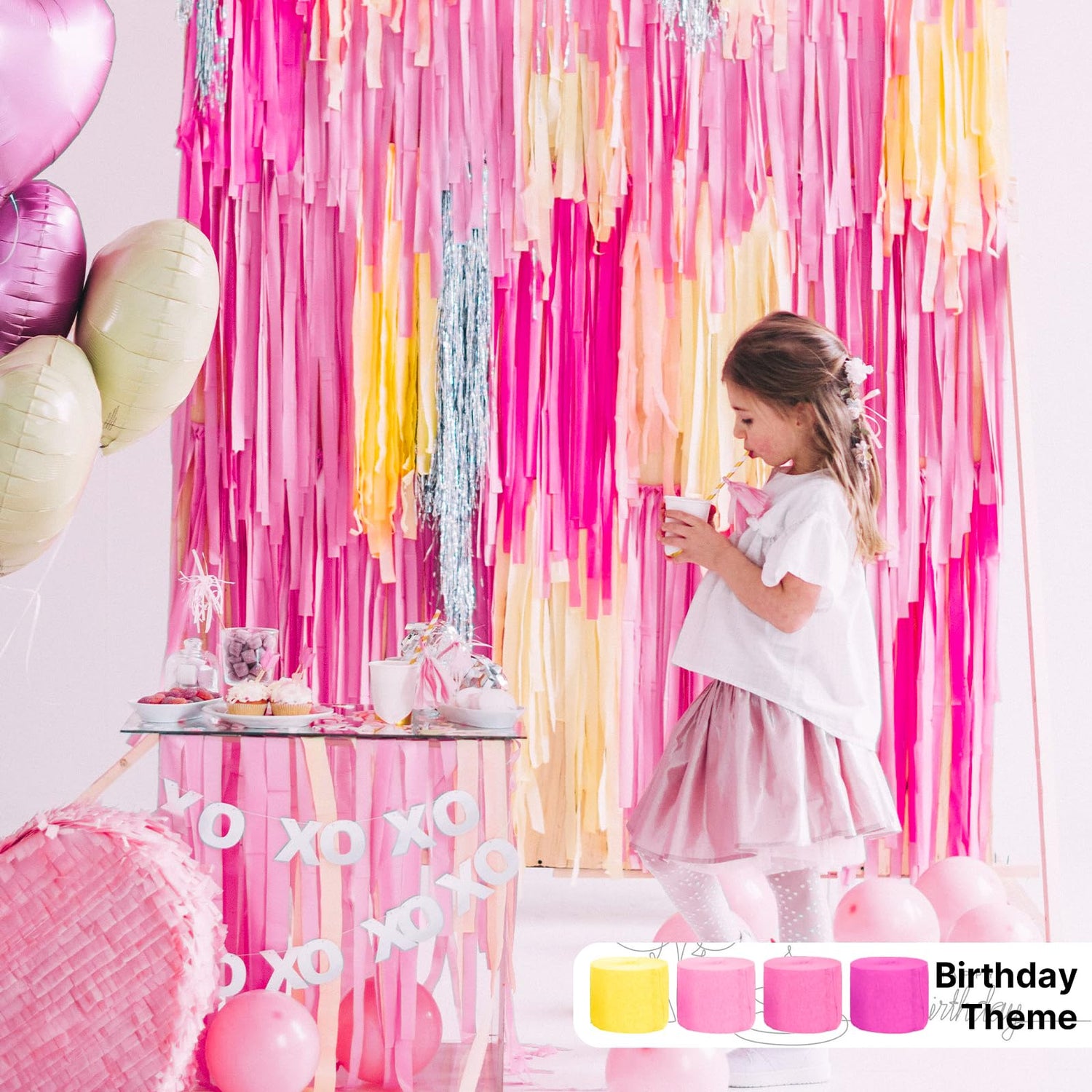Pink Ombre Crepe Paper 8pcs