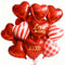 PartyWoo Valentine's Balloons 15pcs 18 Inch Foil Love XOXO Red Heart Balloons Set for Romantic Valentine's Day Galentine's Day Wedding Anniversary Engagement Bridal Shower Proposal Party Decorations