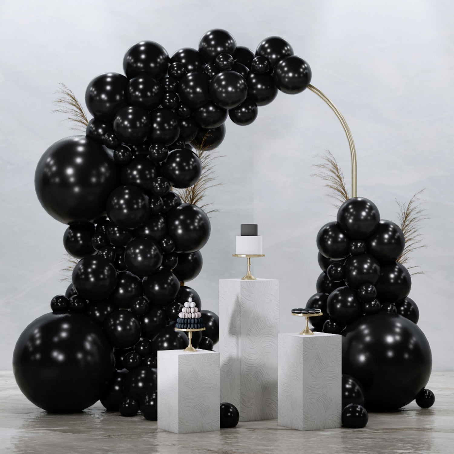 Black-Y18 Balloons Arch Kit Garland 128pcs (5/10/12/18 inch)