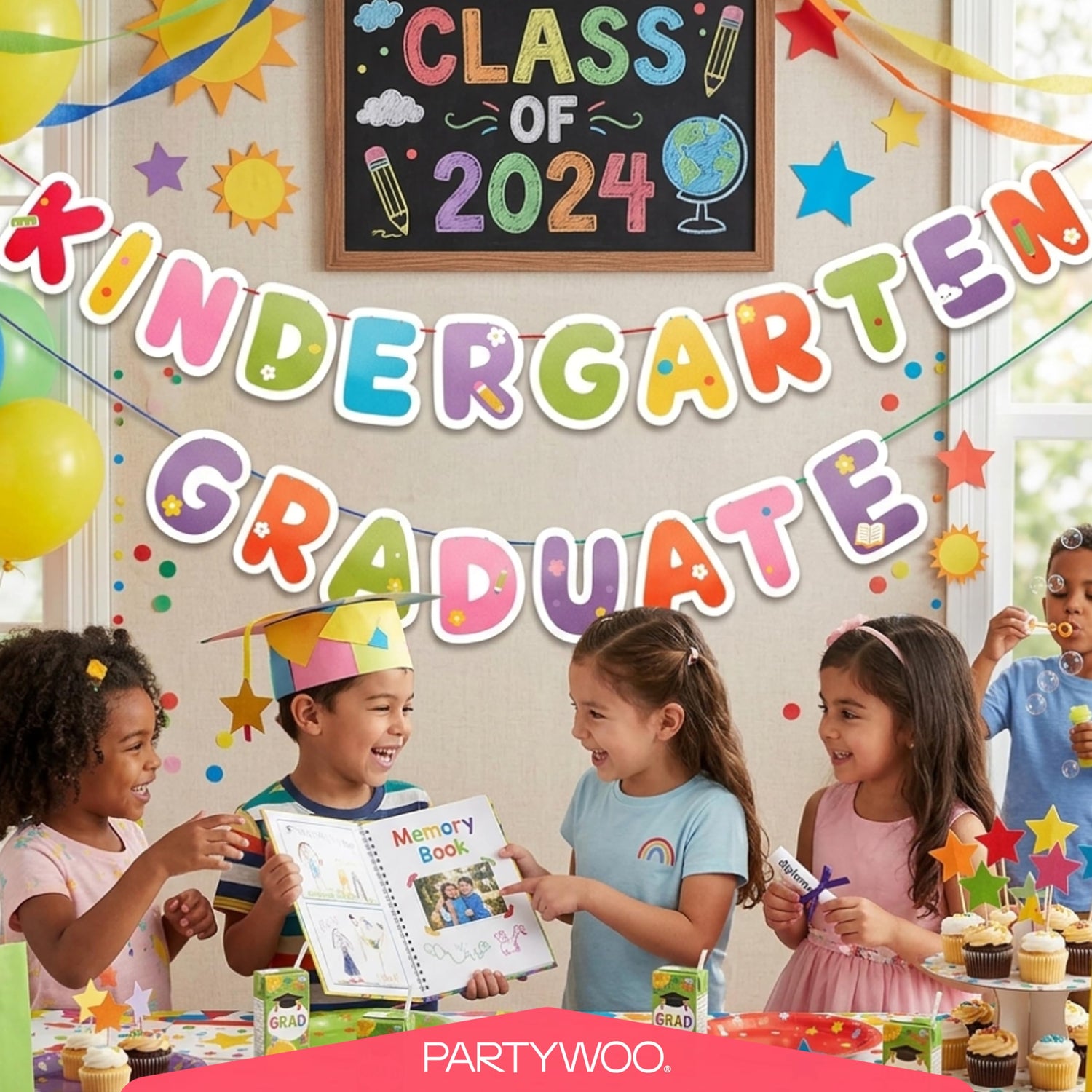 Rainbow Graduation Banner Decorations 2pcs