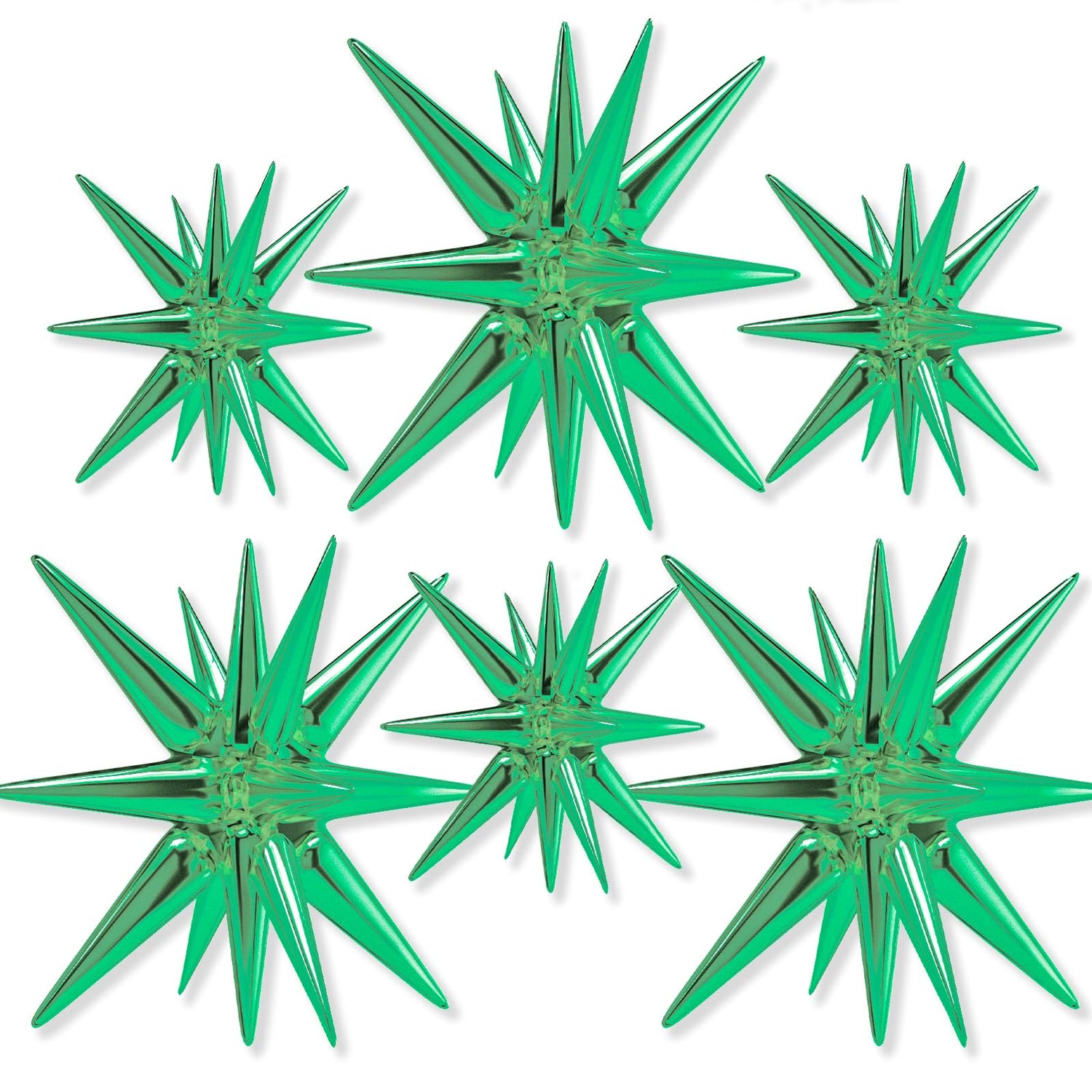 Green-LG15 Foil Balloons 6pcs (22/27 inch)