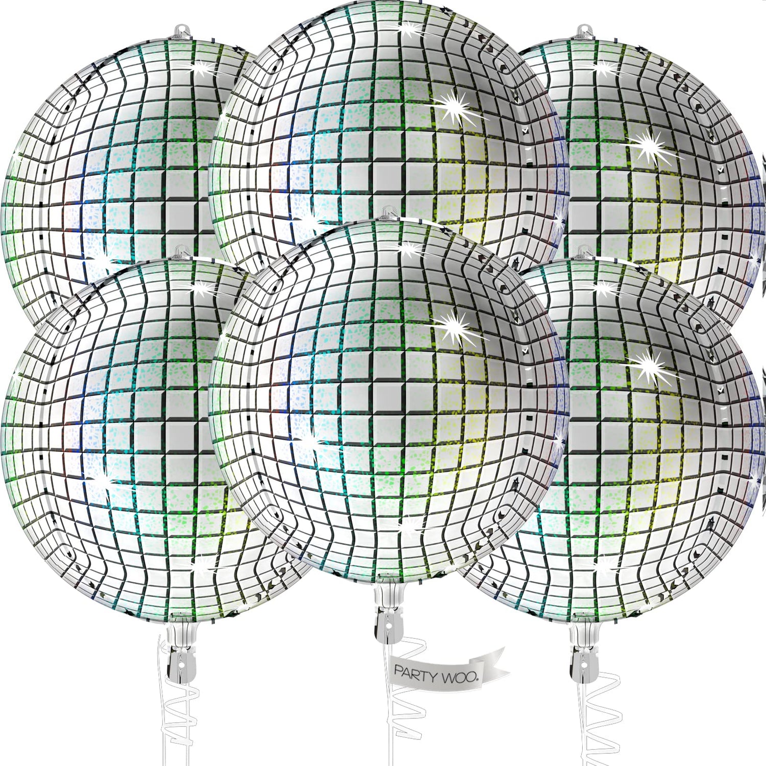 Disco Silver-DS01 Foil Balloons 6pcs (22 inch)