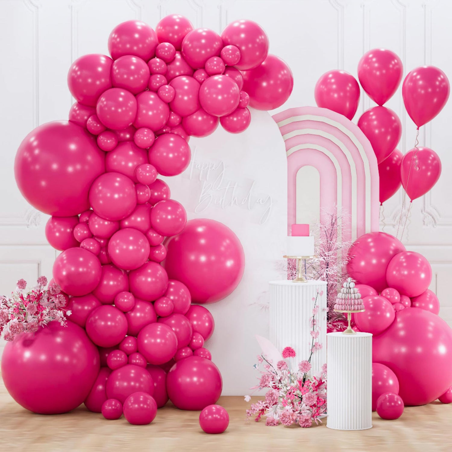 Pink-Y12 Balloons Arch Kit Garland 155pcs (5/10/12/18 inch)