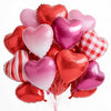PartyWoo Valentine's Balloons 15pcs 18 Inch Pink and Red Foil Heart Balloons Set for Romantic Valentine's Day Galentine's Day Wedding Anniversary Engagement Bridal Shower Proposal Party Decorations