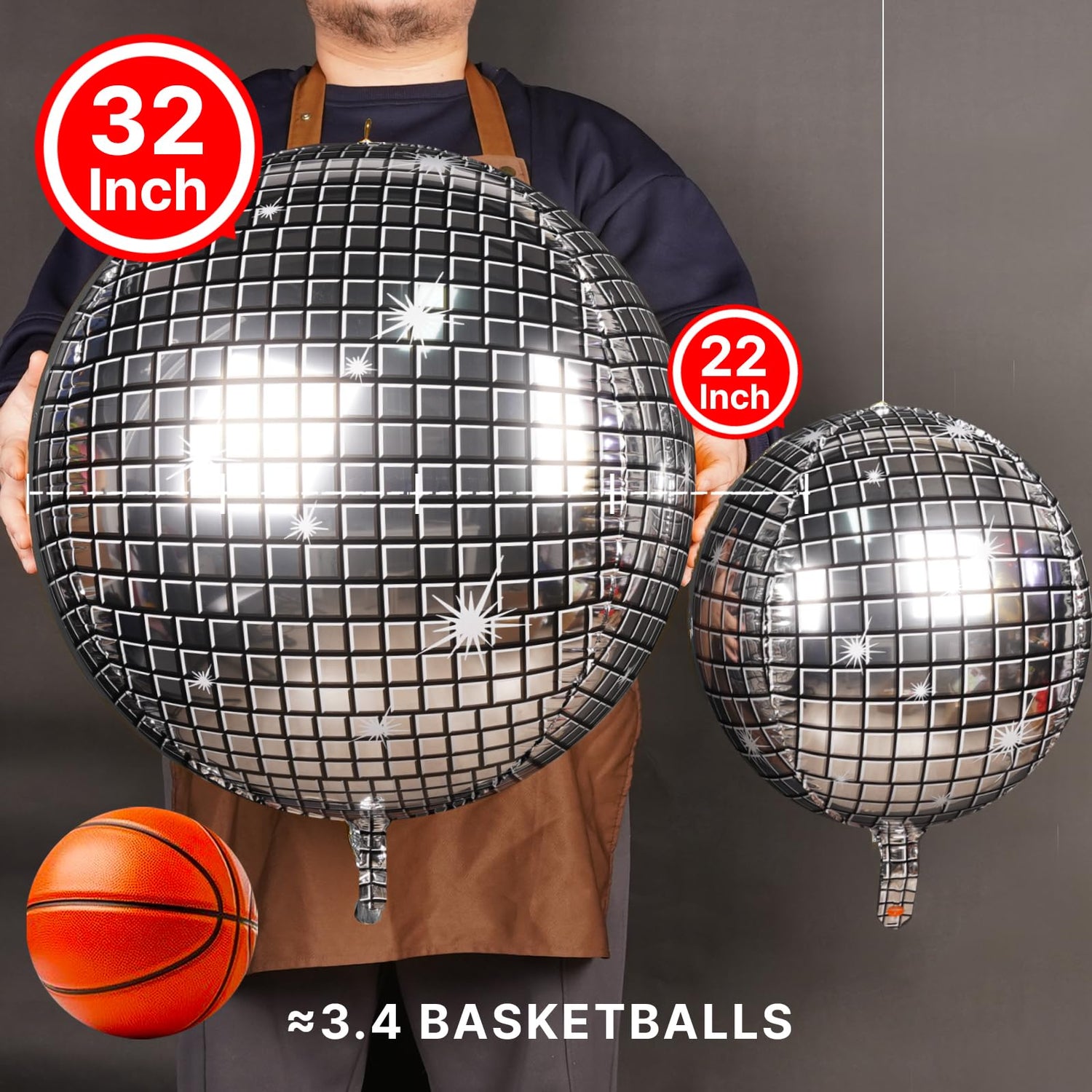 Disco Silver-DS01 Foil Balloons 6pcs (32 inch)