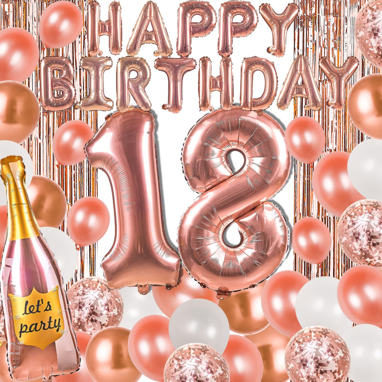 Rose Gold Balloons 29pcs (6.6 ft)