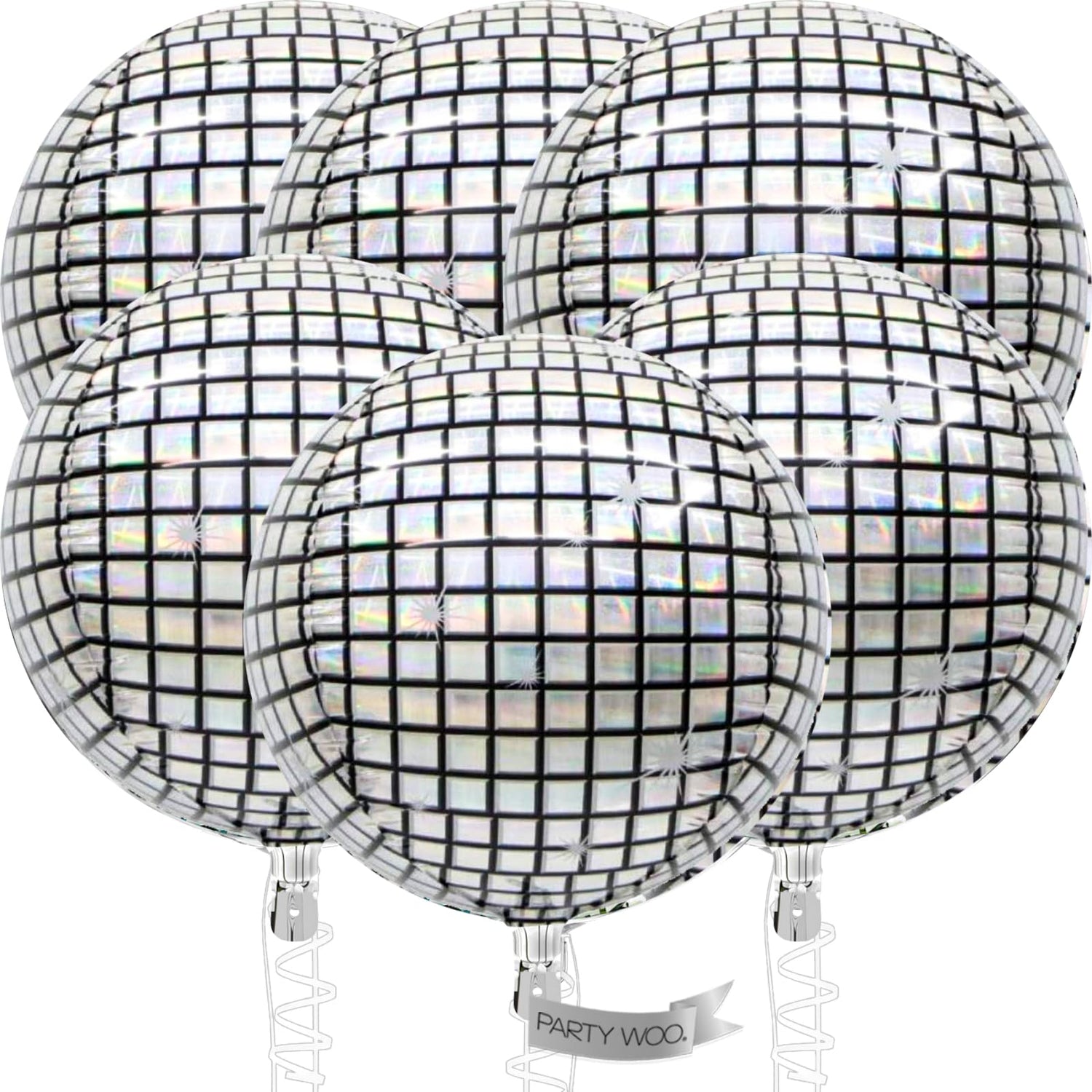 Disco Silver-DS01 Foil Balloons 6pcs (32 inch)
