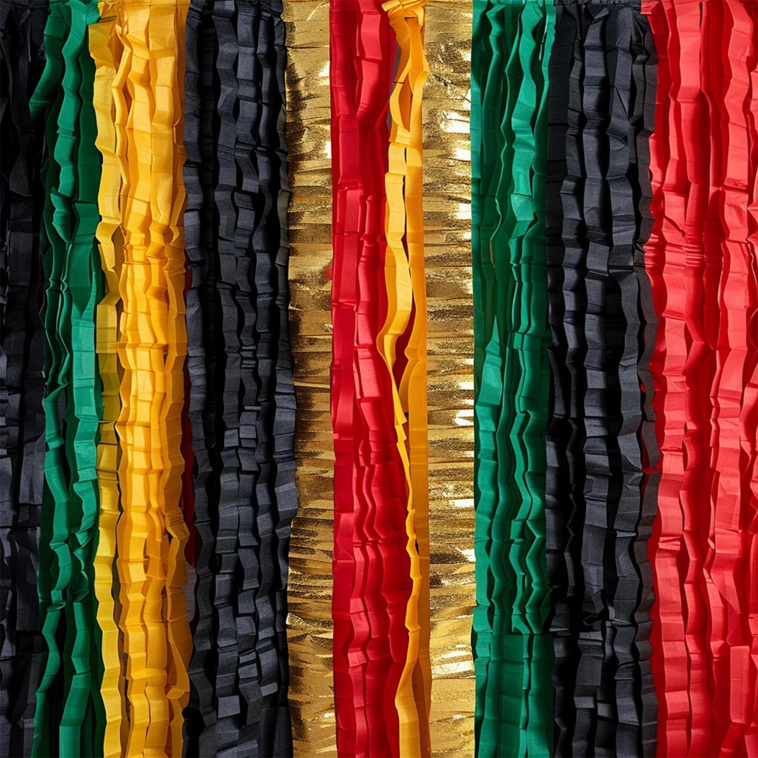 Gold & Green & Red & Yellow Crepe Paper 6pcs