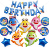 Baby Shark Blue Family Foil Balloons 13pcs