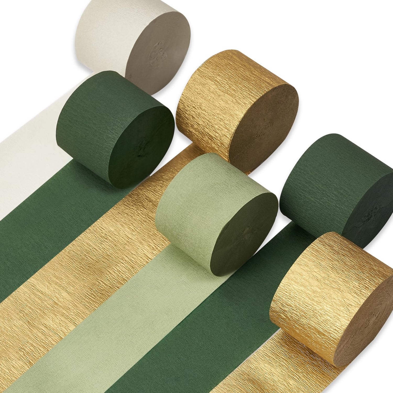 Green Ombre Crepe Paper 6pcs