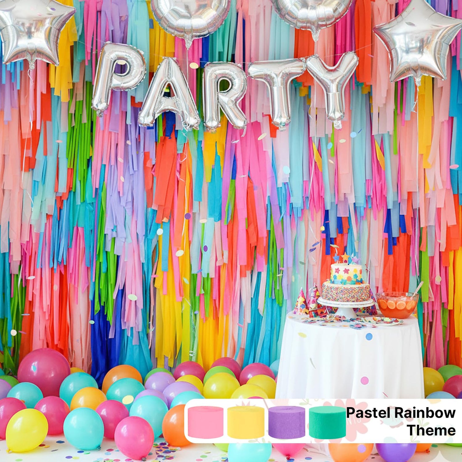 Mixed Color - Macaron Crepe Paper 4pcs